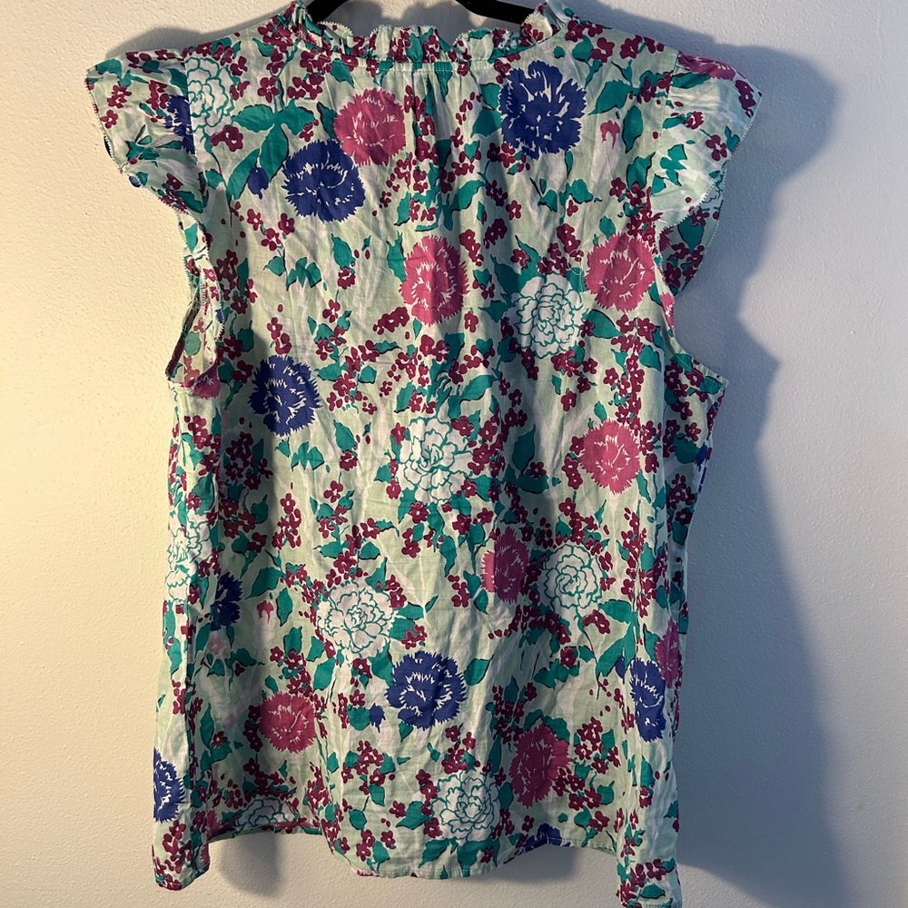 Talbots Floral Blouse - Pink, Blue, Green - Picture 2 of 6